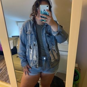 distressed denim jacket